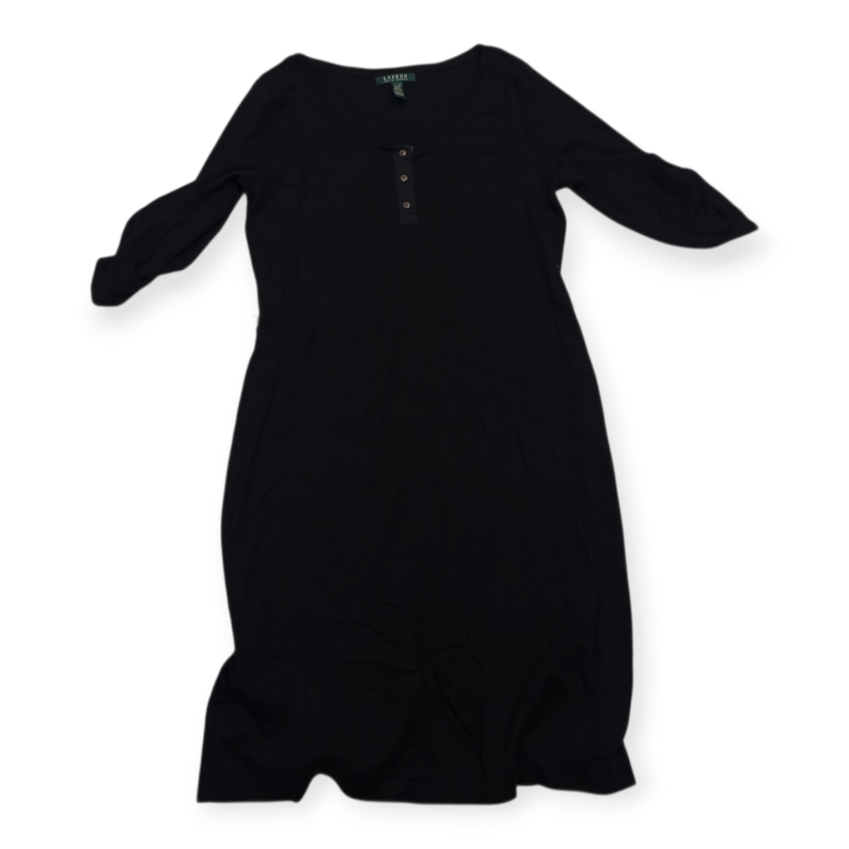 Vestido Ralph Lauren Extra Grande Manga 3/4 Color Negro