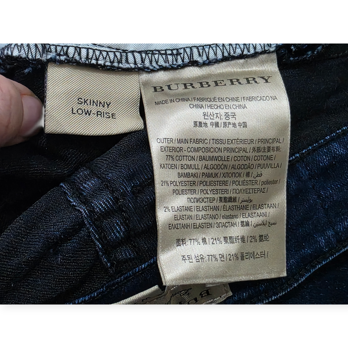 Pantalon Burberry De Mezclilla Talla W 25 Azul