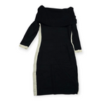 Vestido Tommy Hilfiger Negro Offshoulder Franjas Lateralesxs