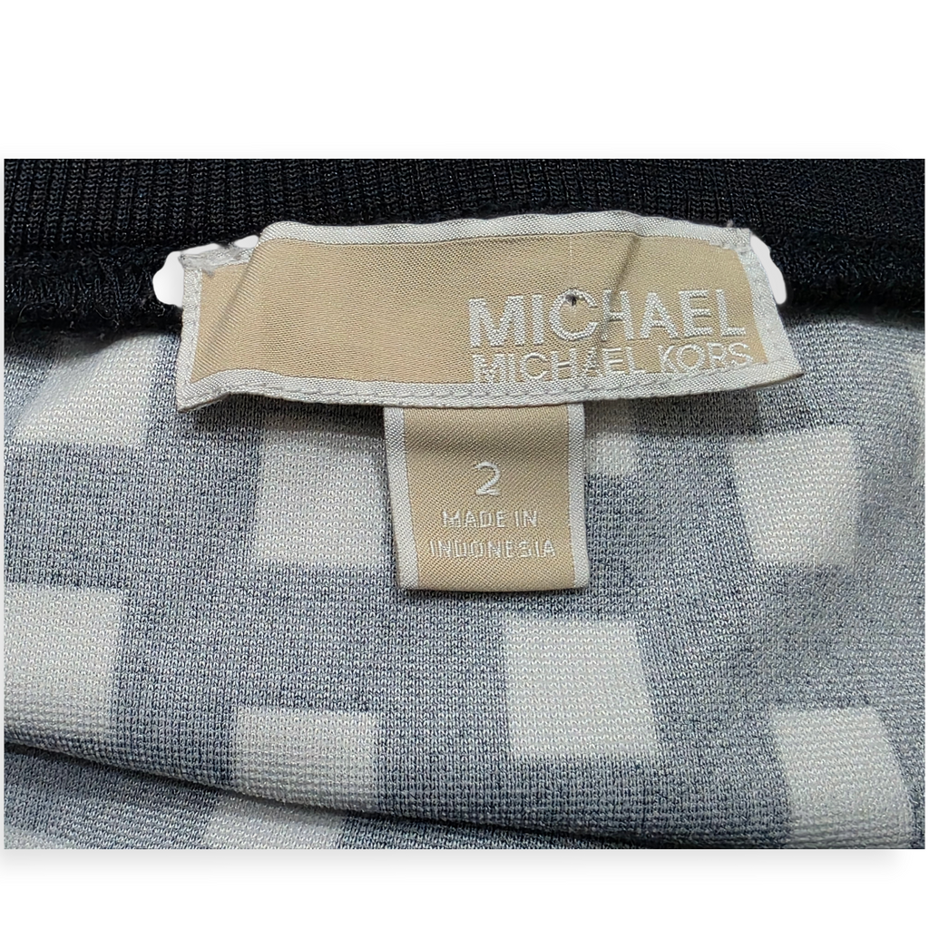 Falda Michael Kors Talla 2 Color Negra Con Figuras Blanca