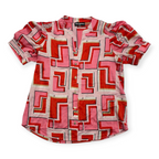 Blusa Karl Lagerfeld De Botones Xs Color Rosa Con Figuras