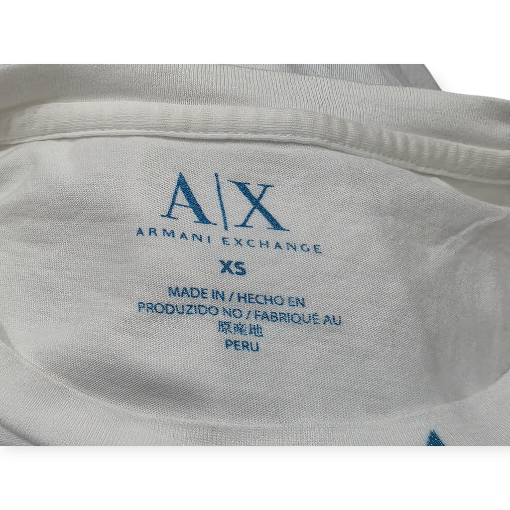 Playera Amarillo Exchange Mujer Xs Blanca Con Letras Azules