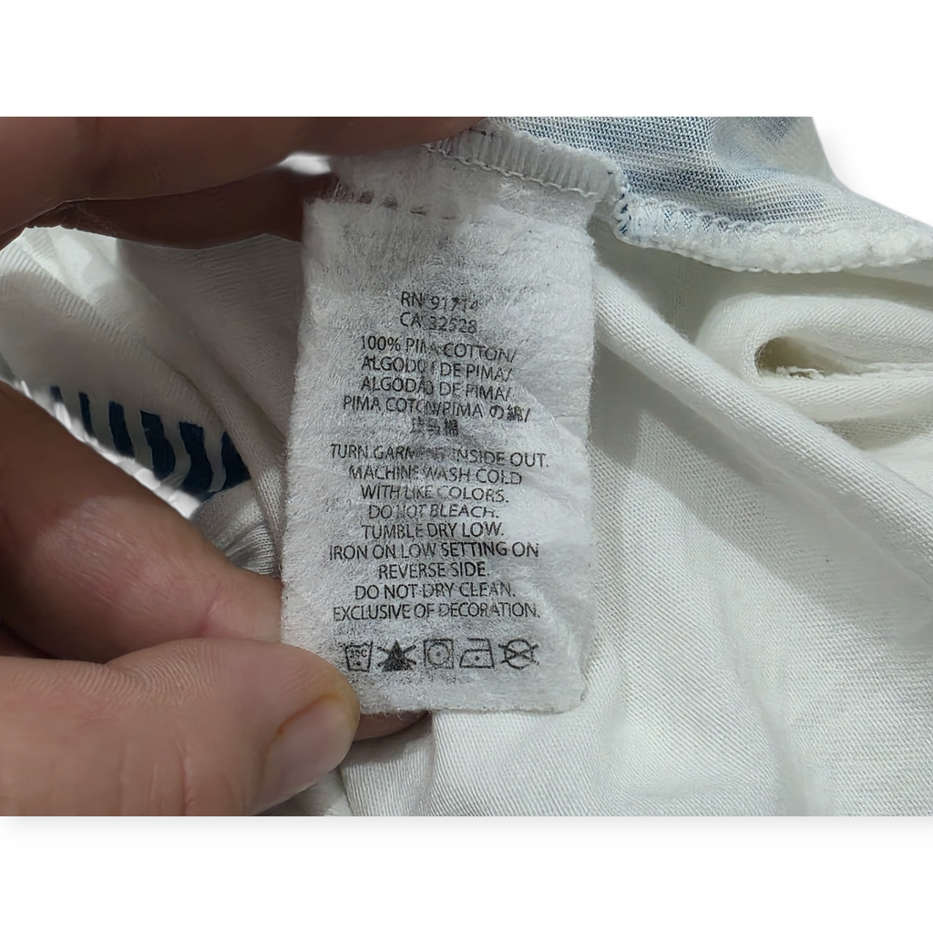 Playera Amarillo Exchange Mujer Xs Blanca Con Letras Azules