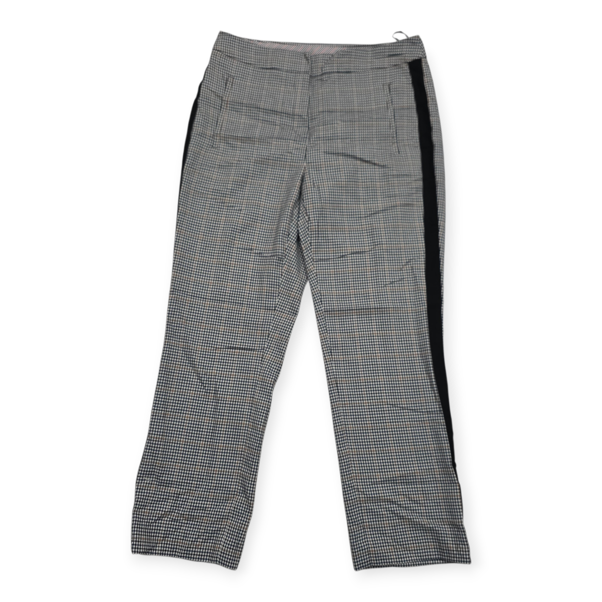 Pantalon Tommy Hilfiger De Vestir Gris Negro Cuadros Recto