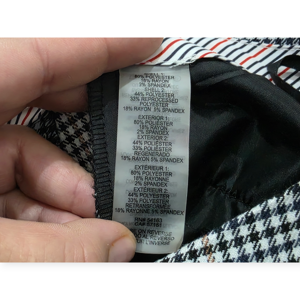 Pantalon Tommy Hilfiger De Vestir Gris Negro Cuadros Recto