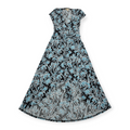 Vestido Michael Kors Largo Azul Negro, Escote En V Talla 4