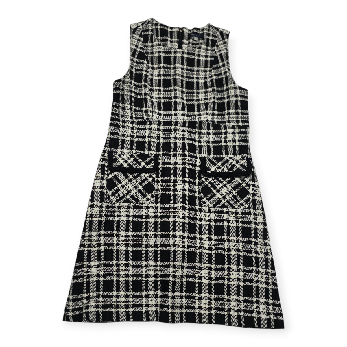 Vestido Tommyhilfiger Sin Mangas Cuadros Blanco Negrotalla8