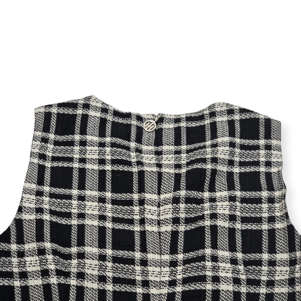 Vestido Tommyhilfiger Sin Mangas Cuadros Blanco Negrotalla8