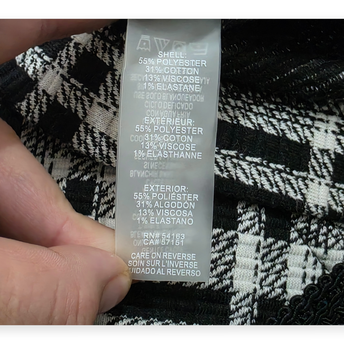 Vestido Tommyhilfiger Sin Mangas Cuadros Blanco Negrotalla8