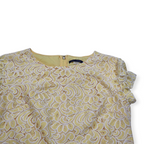Vestido Michael Kors De Encaje Amarillo Manga Corta Talla Xl