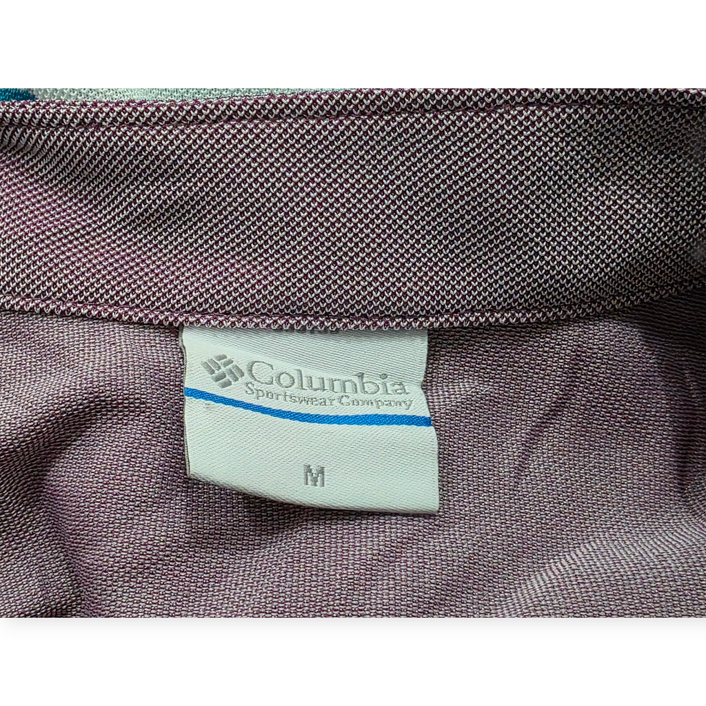 Playera Columbia Deportiva Mediana Azul Con Cierre Frontal