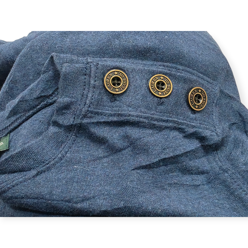 Playera Ralph Lauren Mediana M Azul Acero Manga Larga