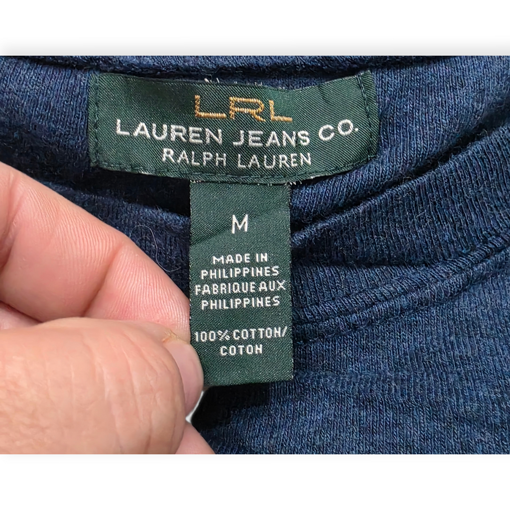Playera Ralph Lauren Mediana M Azul Acero Manga Larga