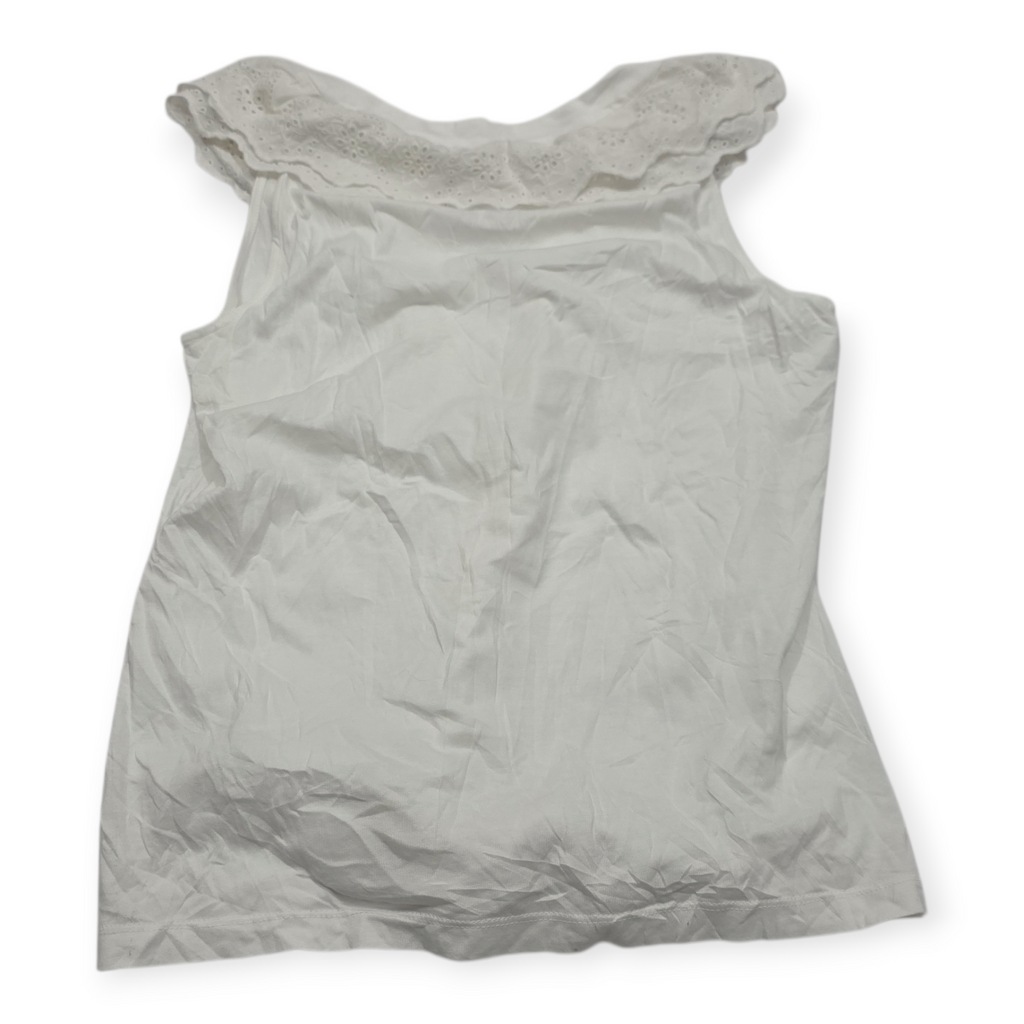 Blusa Ralph Lauren De Mujer Sin Mangas L Blanco Con Olanes