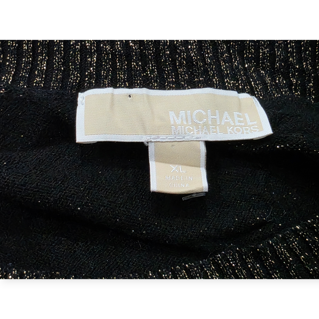 Sueter Michael Kors Xl Azul Con Brillos Dorados De Mujer