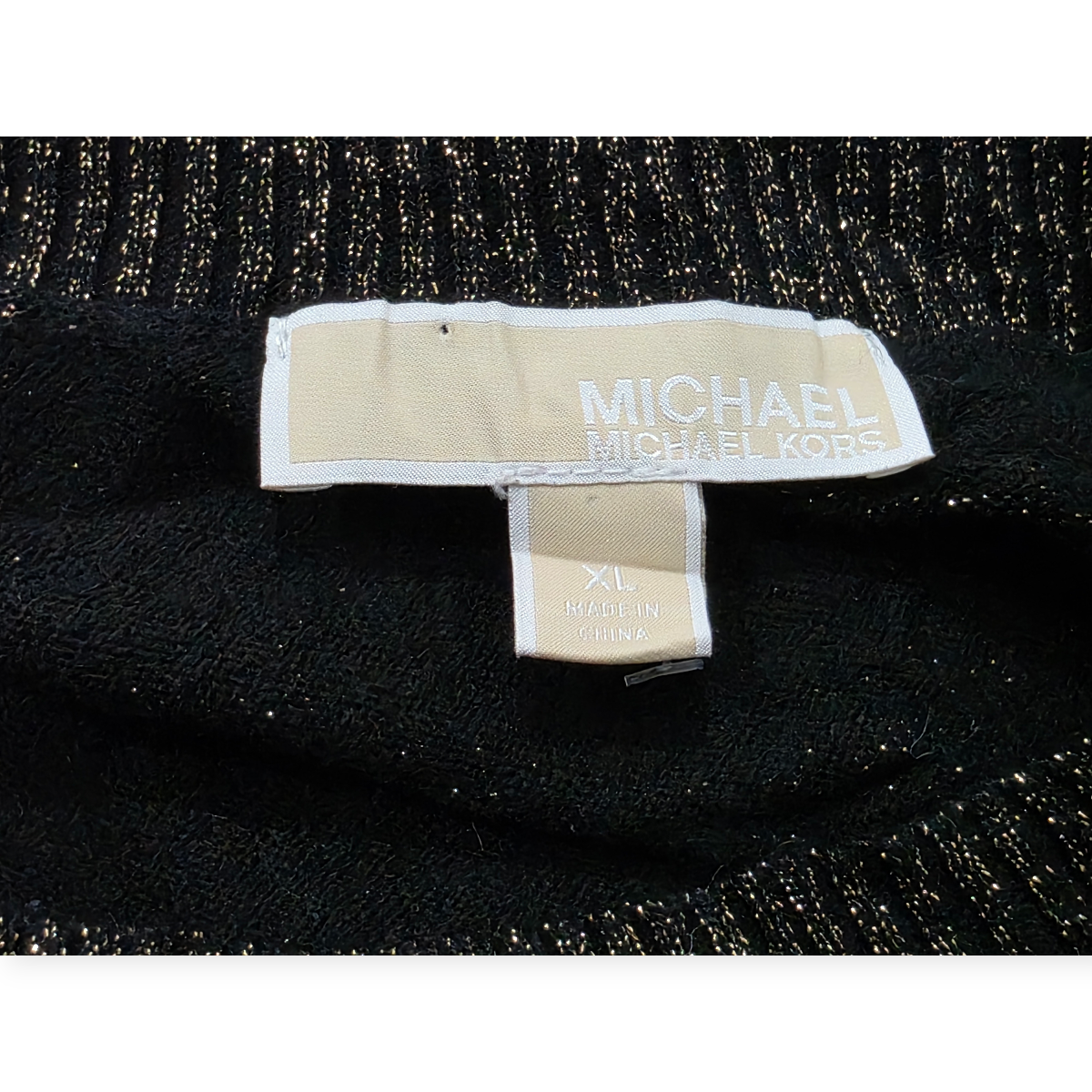 Sueter Michael Kors Xl Azul Con Brillos Dorados De Mujer