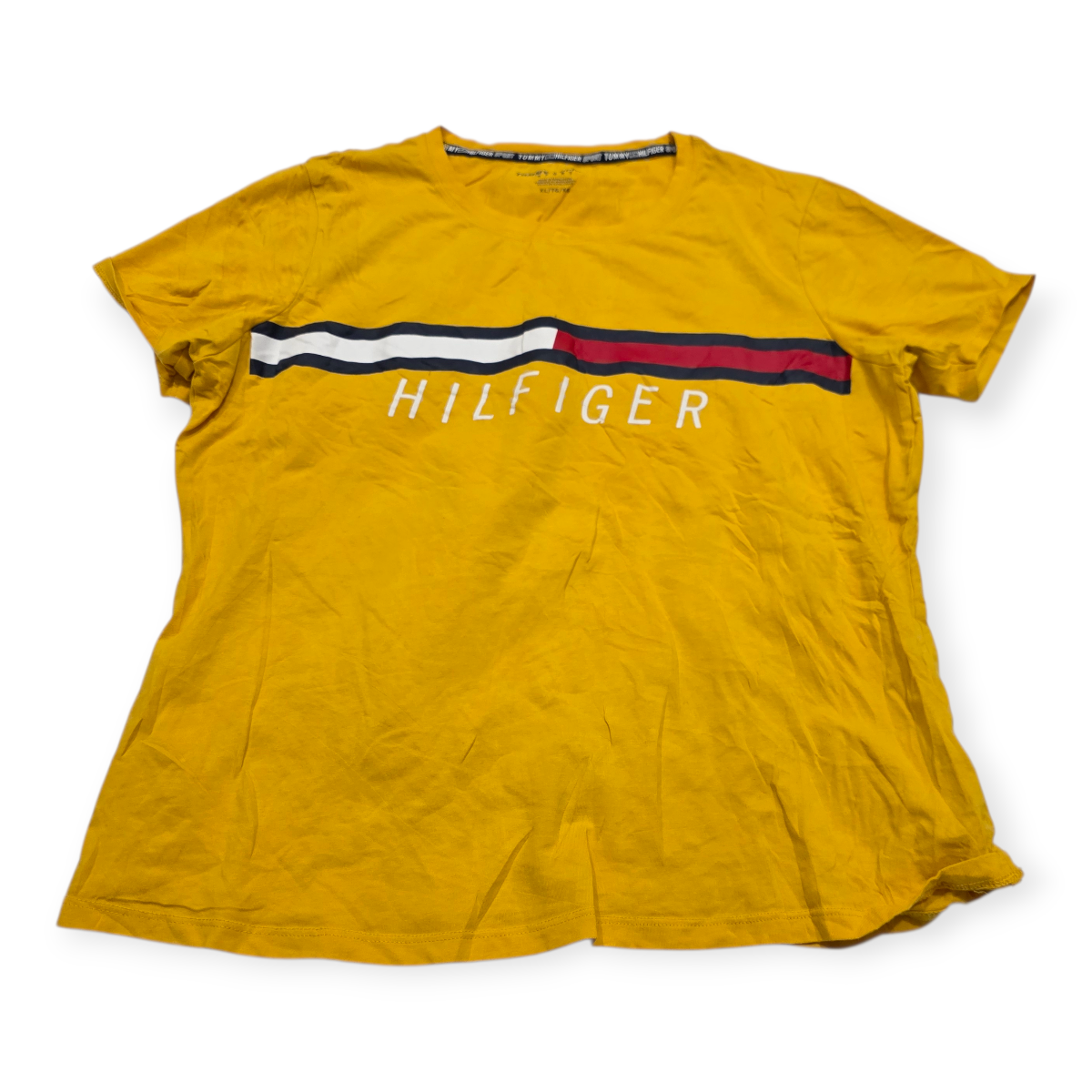 Playera Tommy Hilfiger Sport Amarillo Xl Manga Corta D Mujer