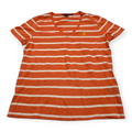 Playera Ralph Lauren Sportmujer Naranja Rayada Pony Amarillo