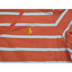 Playera Ralph Lauren Sportmujer Naranja Rayada Pony Amarillo