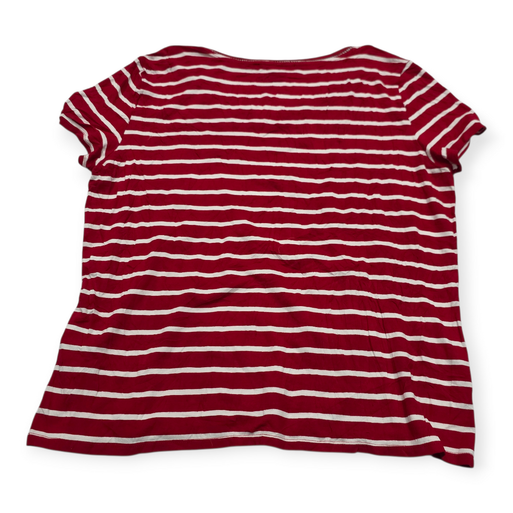 Playera Tommy Hilfiger Mujer Rosa Rayada Blanco Manga Corta