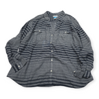 Camisa Columbia Pfg De Mujer 2x Gris Con Azul Con Lineas