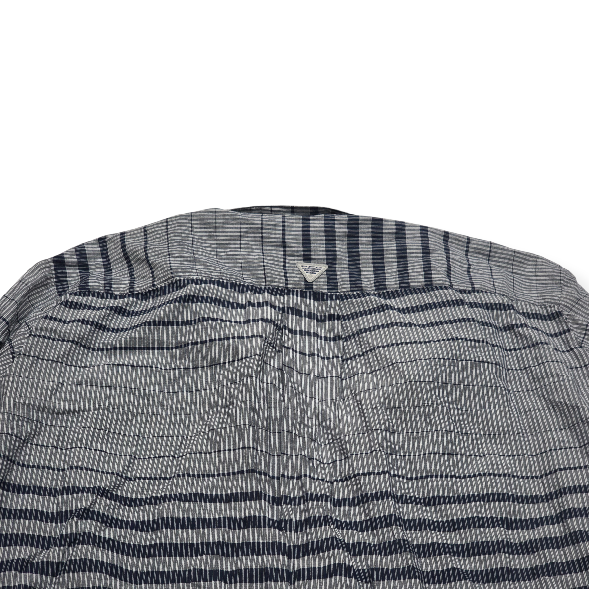 Camisa Columbia Pfg De Mujer 2x Gris Con Azul Con Lineas