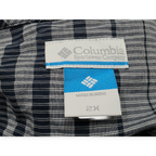 Camisa Columbia Pfg De Mujer 2x Gris Con Azul Con Lineas