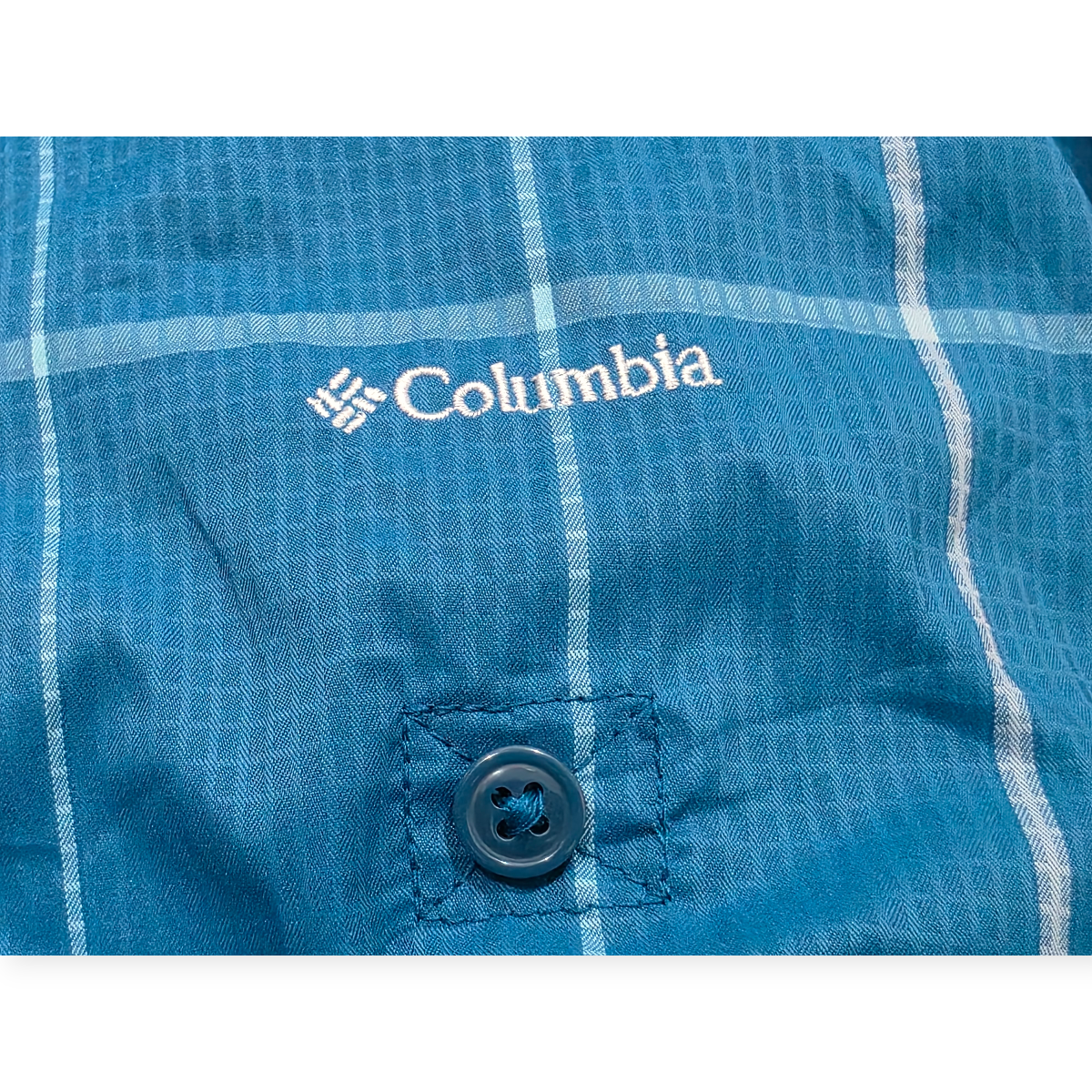 Camisa Columbia Omni Shade Sun Protection Azul A Cuadros