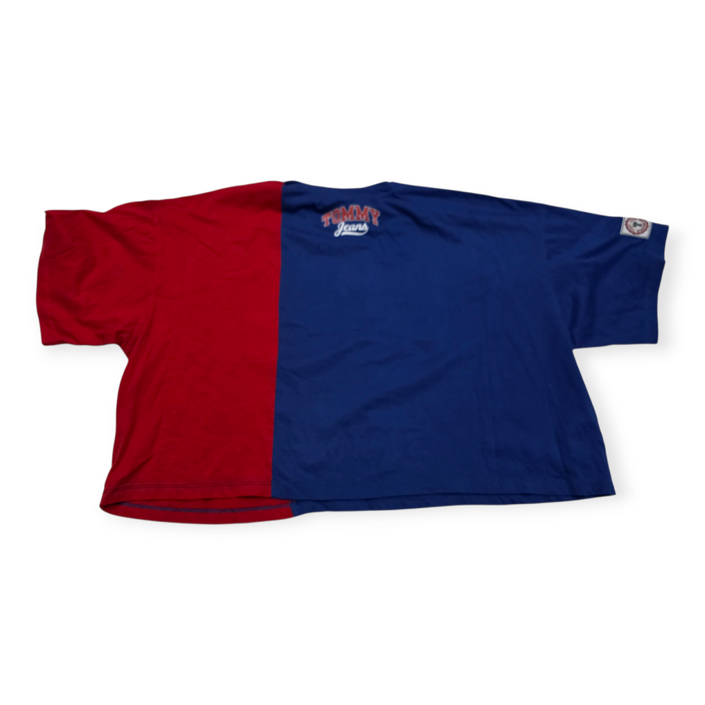 Playera Corta Tommy Hilfiger De Mujer Xxl Azul Con Rojo