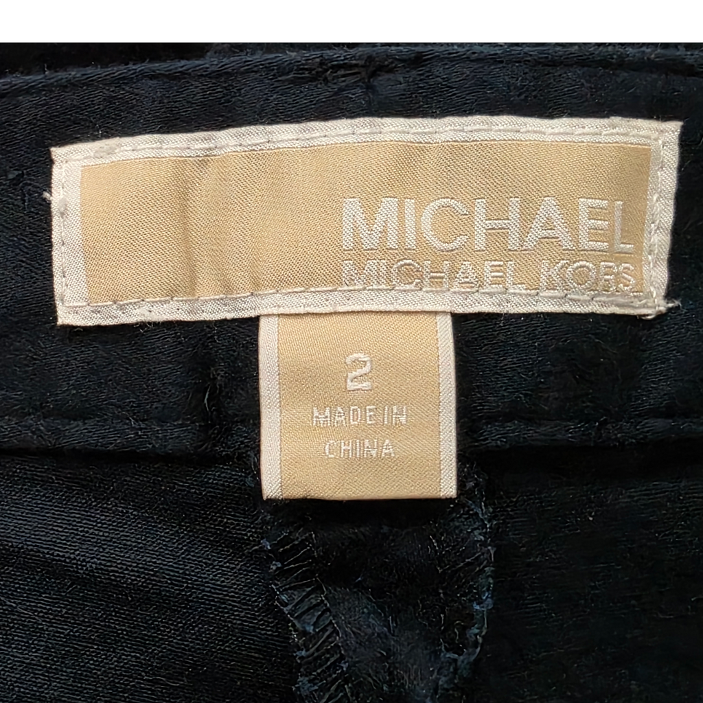Pantalon Vestir Michael Kors Talla 2 Azul Marino Con Dorado