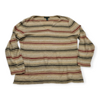 Sueter De Lino Ralph Lauren De Mujer Chico S Cafe Rayado (Usado)