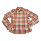 Camisa Columbia Sun Protection Naranja Blanco Cuadros
