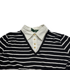Blusa Ralph Lauren De Mujer Mediana Azul Con Lineas