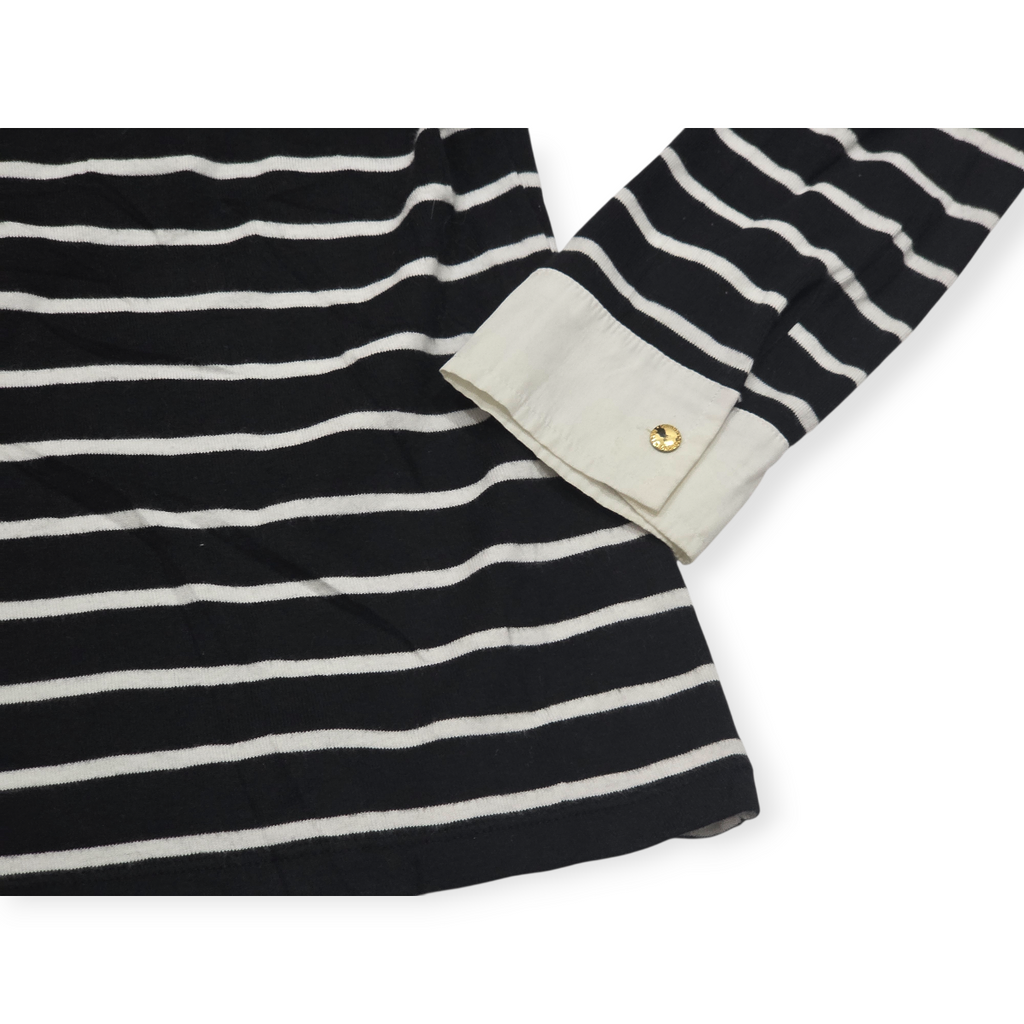 Blusa Ralph Lauren De Mujer Mediana Azul Con Lineas