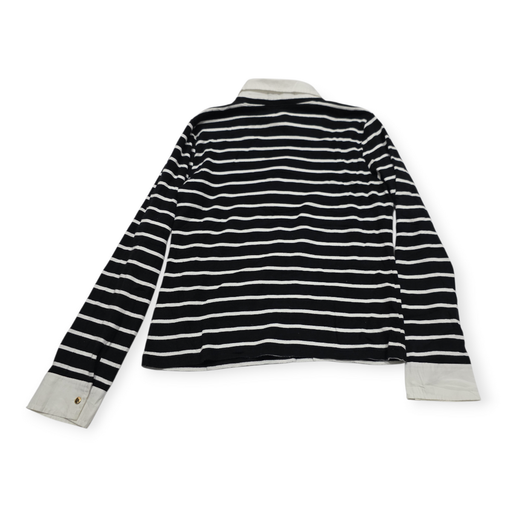 Blusa Ralph Lauren De Mujer Mediana Azul Con Lineas