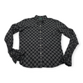 Camisa Ralph Lauren Mediana Mcuadros Negro/gris Manga Amplia