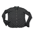 Camisa Ralph Lauren Mediana Mcuadros Negro/gris Manga Amplia