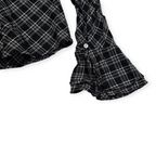 Camisa Ralph Lauren Mediana Mcuadros Negro/gris Manga Amplia