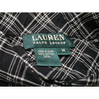 Camisa Ralph Lauren Mediana Mcuadros Negro/gris Manga Amplia