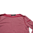Playera Ralph Lauren Manga 3/4 Mediana M Coral Rayada
