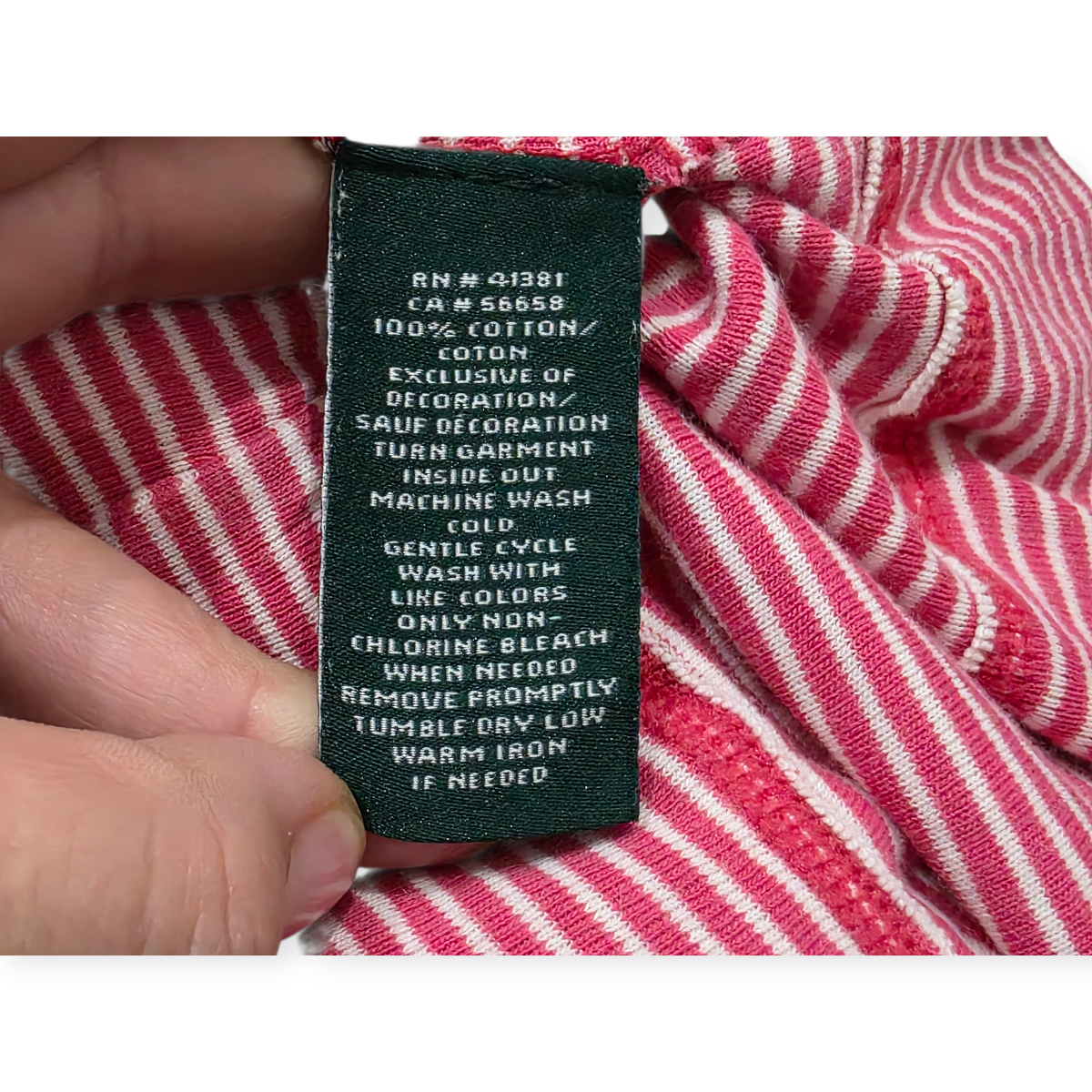 Playera Ralph Lauren Manga 3/4 Mediana M Coral Rayada