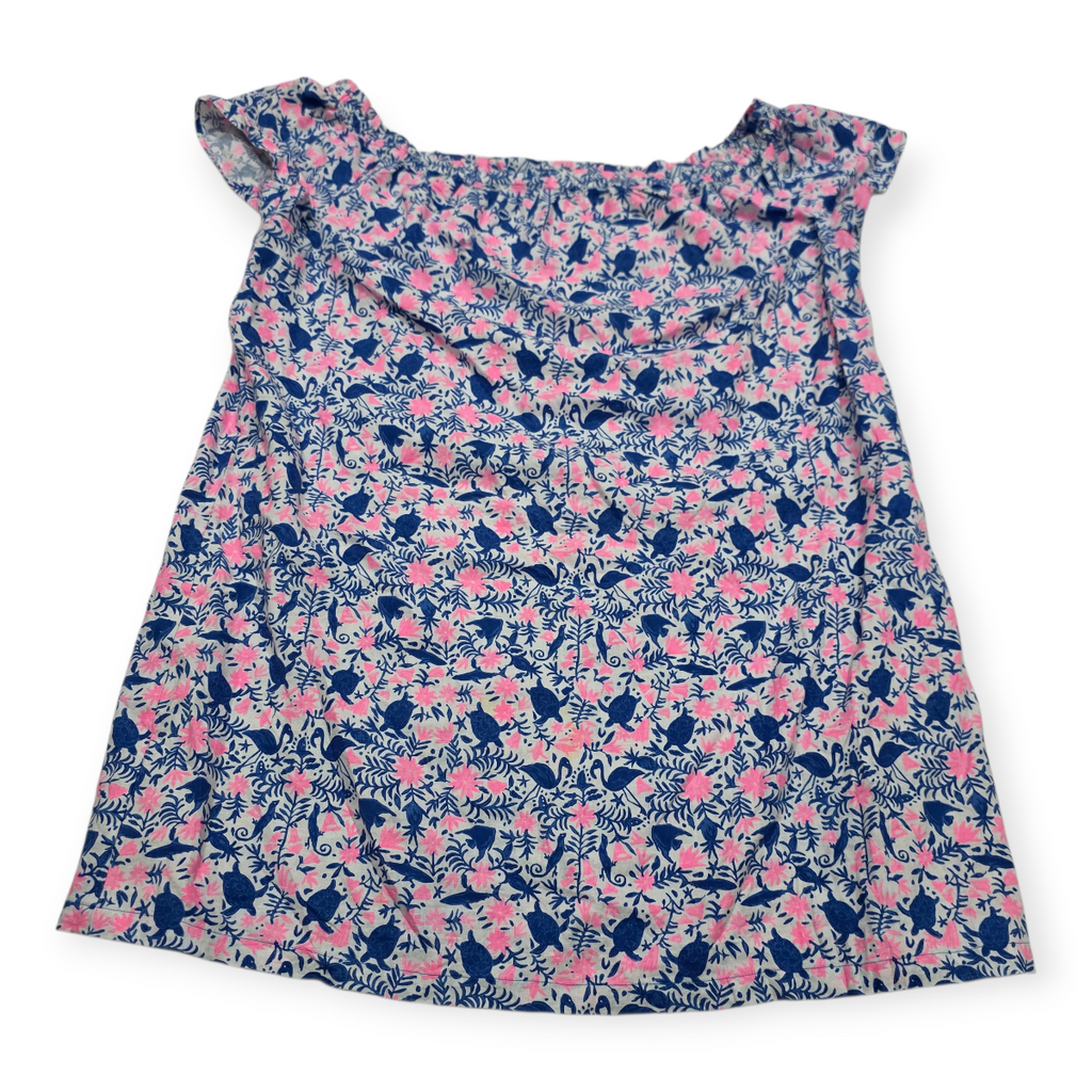 Blusa Vineyard Vines Grande L Azul Con Rosa Fosforescente
