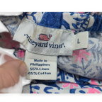 Blusa Vineyard Vines Grande L Azul Con Rosa Fosforescente