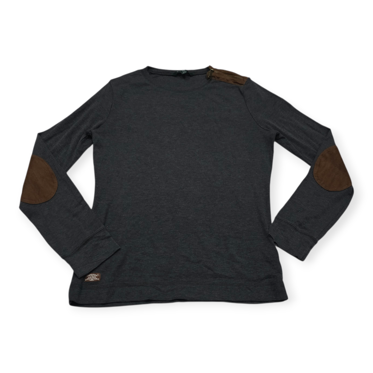 Playera Ralph Lauren Gris Oscuro De Mujer L Coderas Cafe