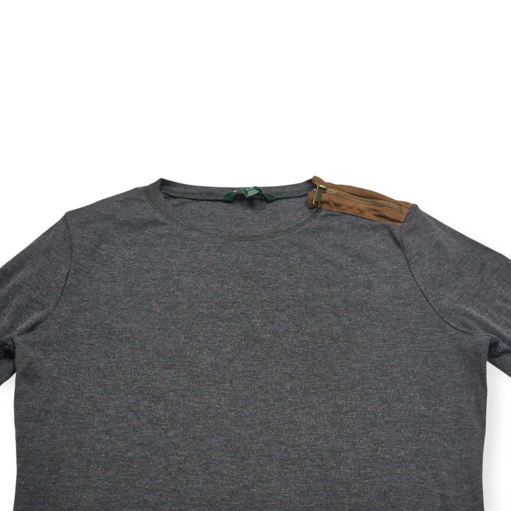 Playera Ralph Lauren Gris Oscuro De Mujer L Coderas Cafe