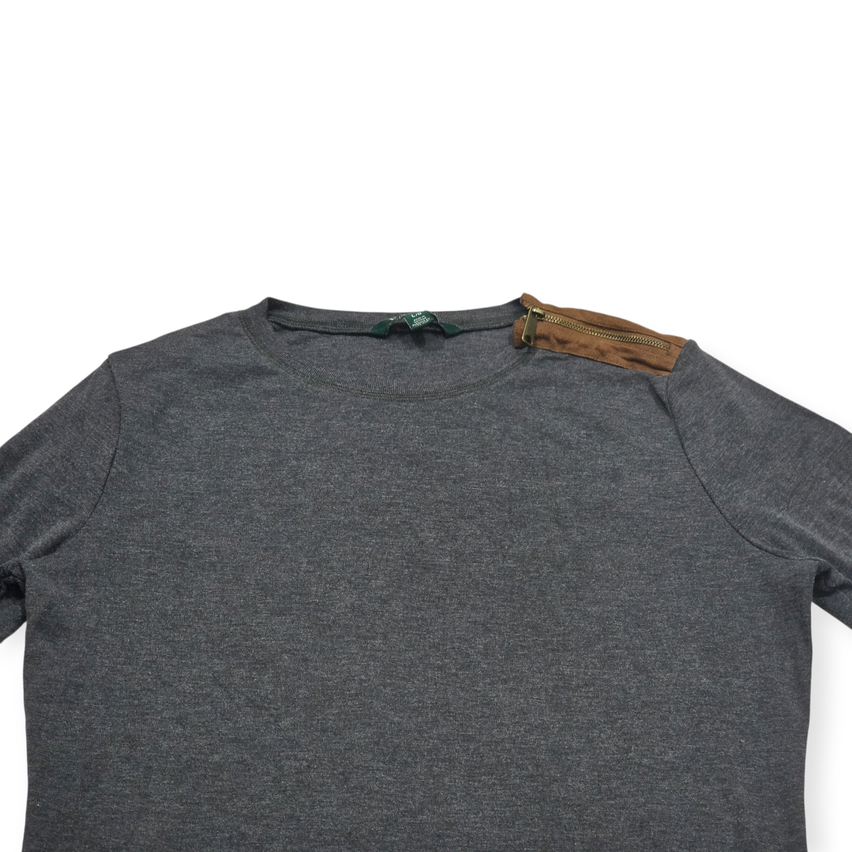 Playera Ralph Lauren Gris Oscuro De Mujer L Coderas Cafe