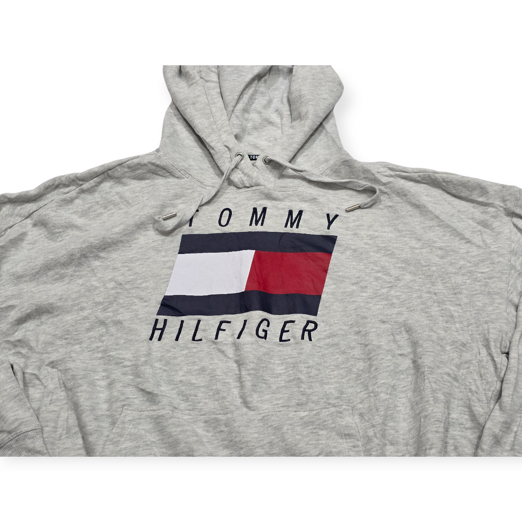 Sudadera Tommy Hilfiger De Mujer Xl Gris Claro Con Gorro