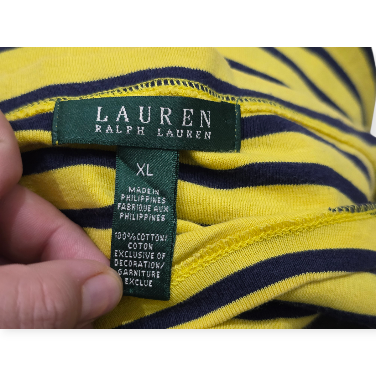 Playera Ralph Lauren Xgrande Xl Amarilla Con Lineas Azules