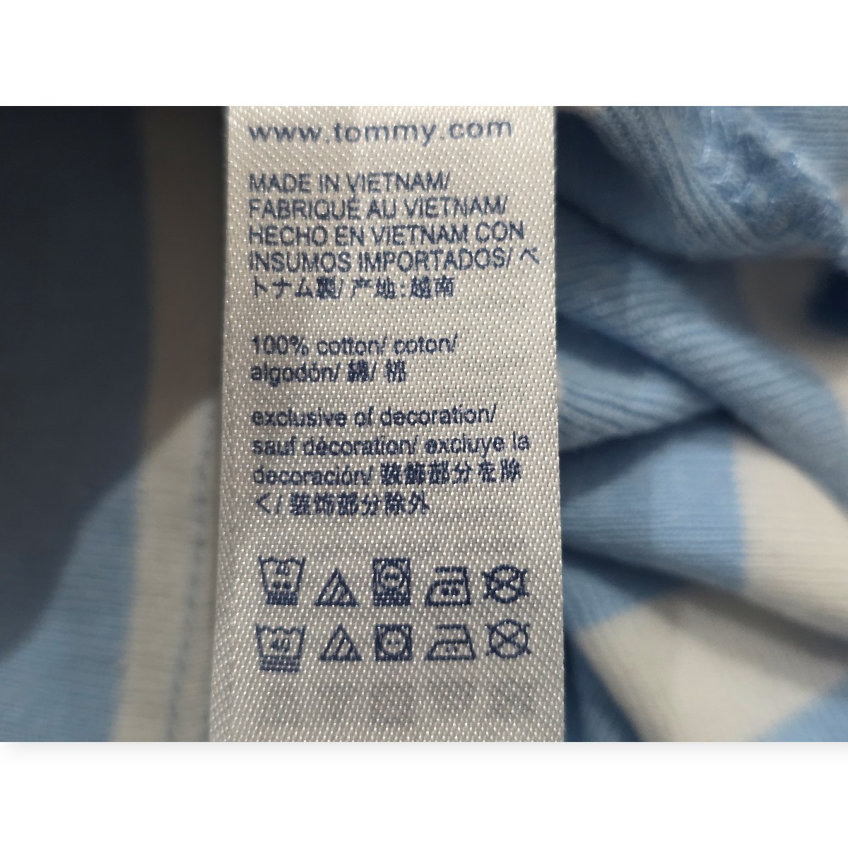 Playera Tommy Hilfiger Xgrande Azul Claro Rayada Manga Corta