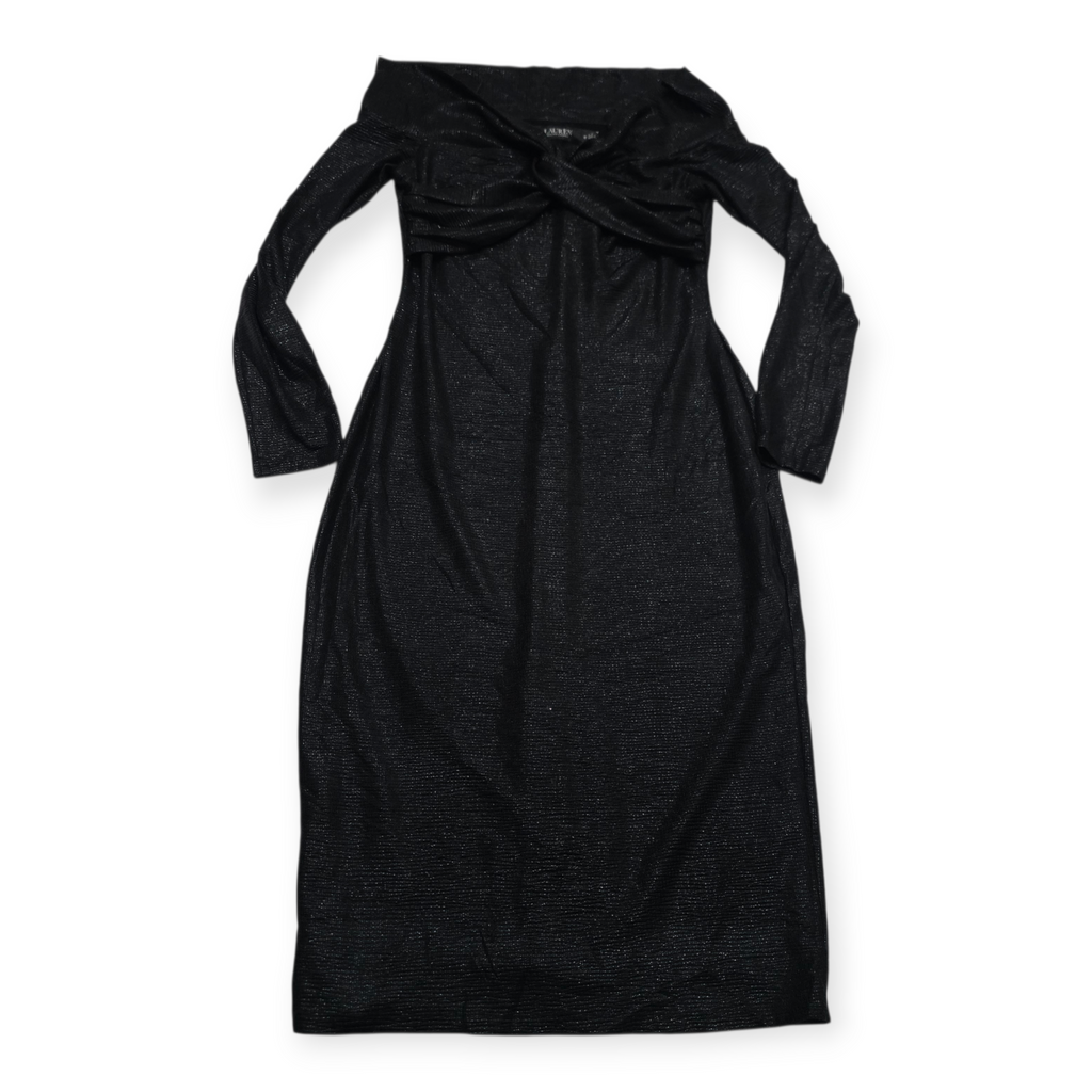 Vestido Lauren Ralph Lauren Negro Brillante Talla 10